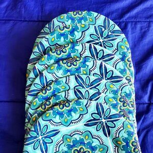 8 Bobby Flay plates 11" Melamine Blue Boho Mandala Hammered Texture Vivid READ